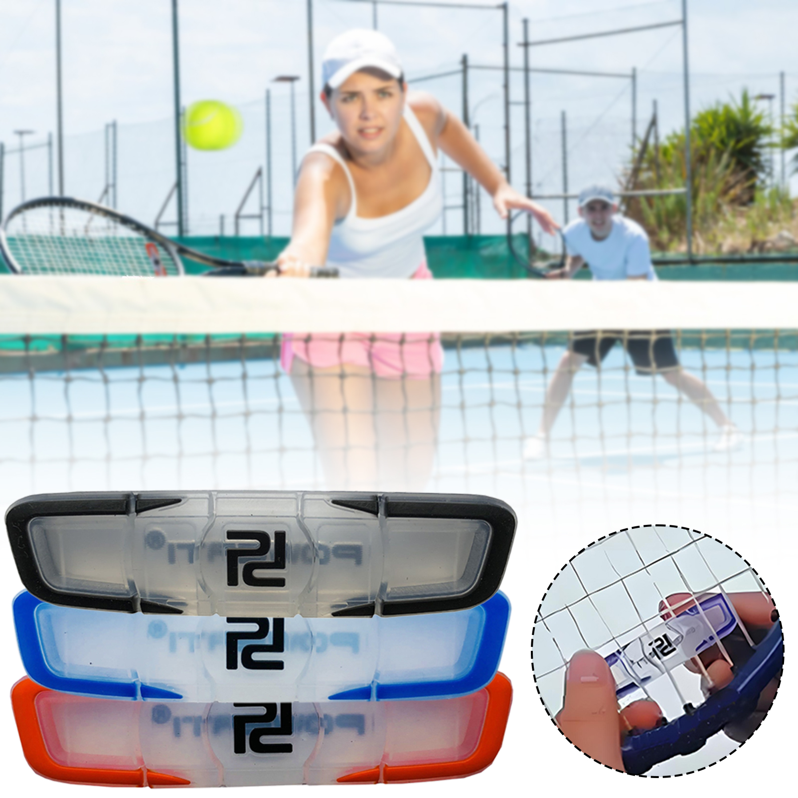 Racket Vibration Dampener - Tenis Raketi Şok Emicileri, Şeffaf Silikon